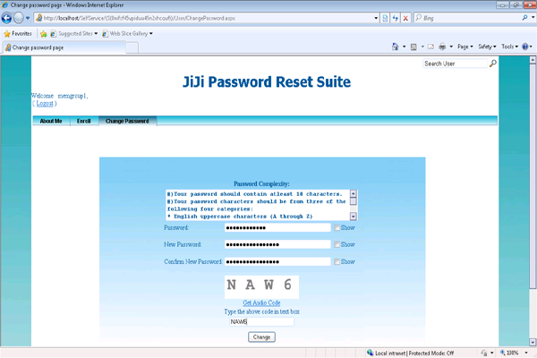 Self Service Password Change